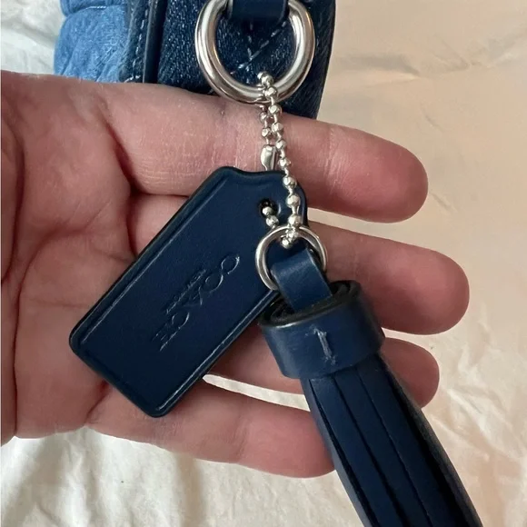 Coach Carmen Mini Denim Quilted Hobo/Crossbody Bag - Picture 5 of 13